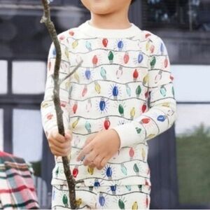 HANNA ANDERSSON Holiday Christmas PJs Organic Cotton Bright Lights sz 140/us 10